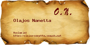 Olajos Nanetta névjegykártya
